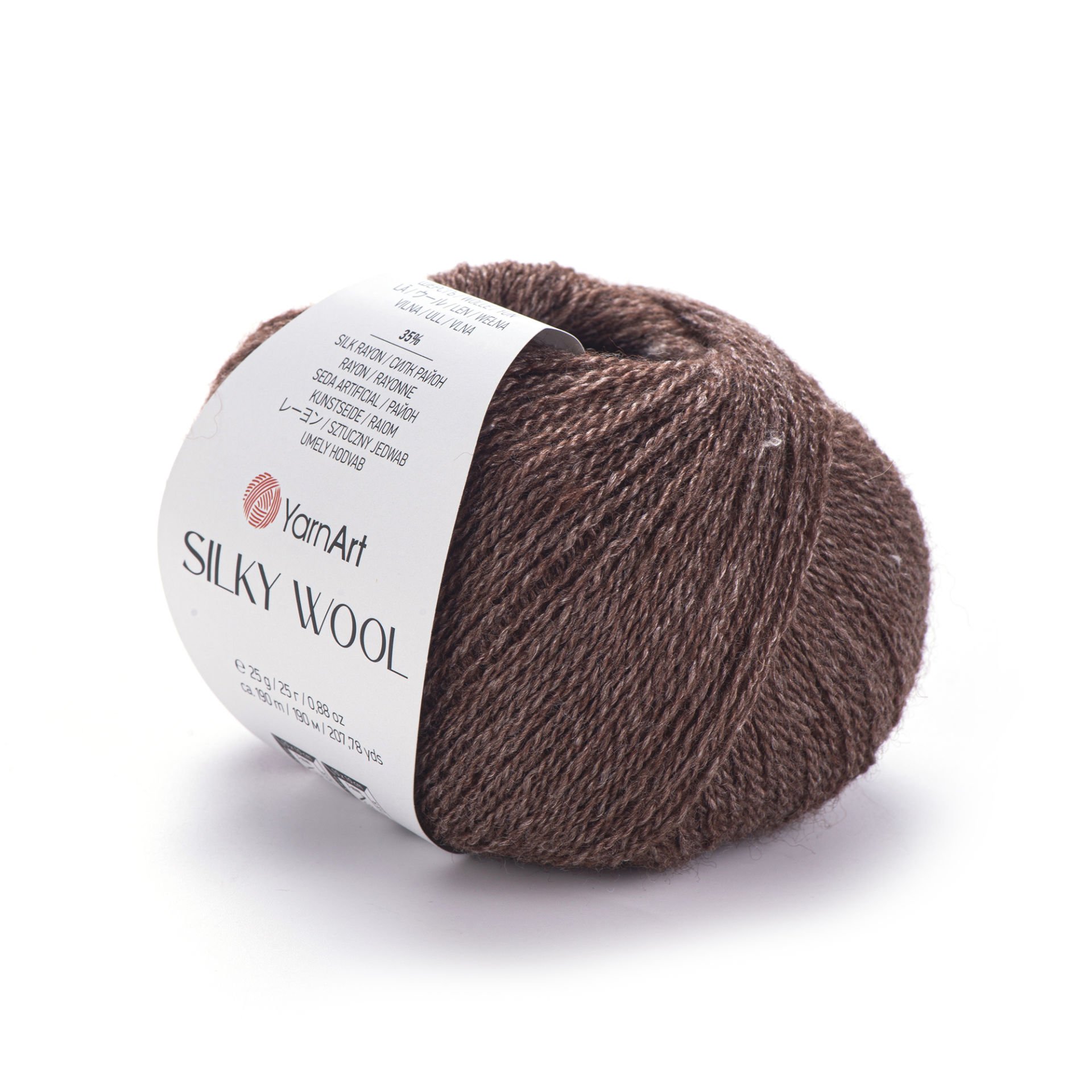 YARNART SILKY WOOL - KNITTING YARN BROWN - 336