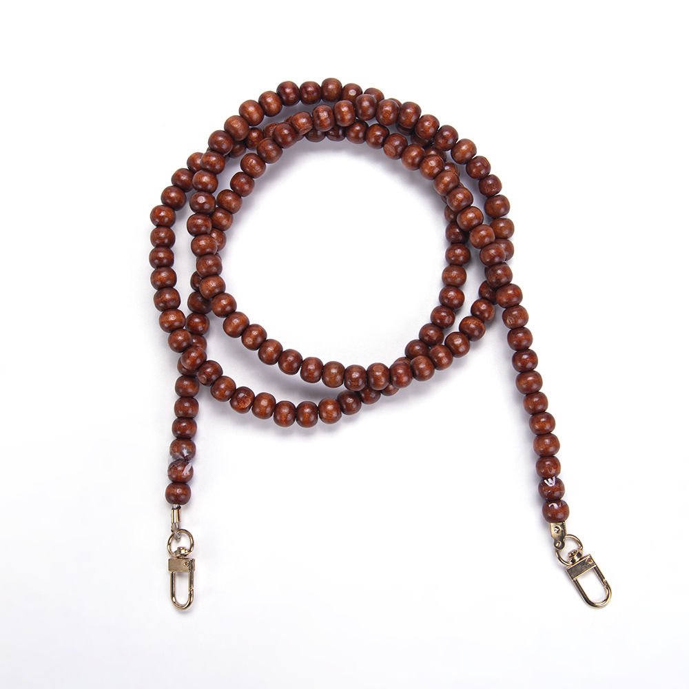120 CM WOODEN BEADED BAG STRAP GINGER