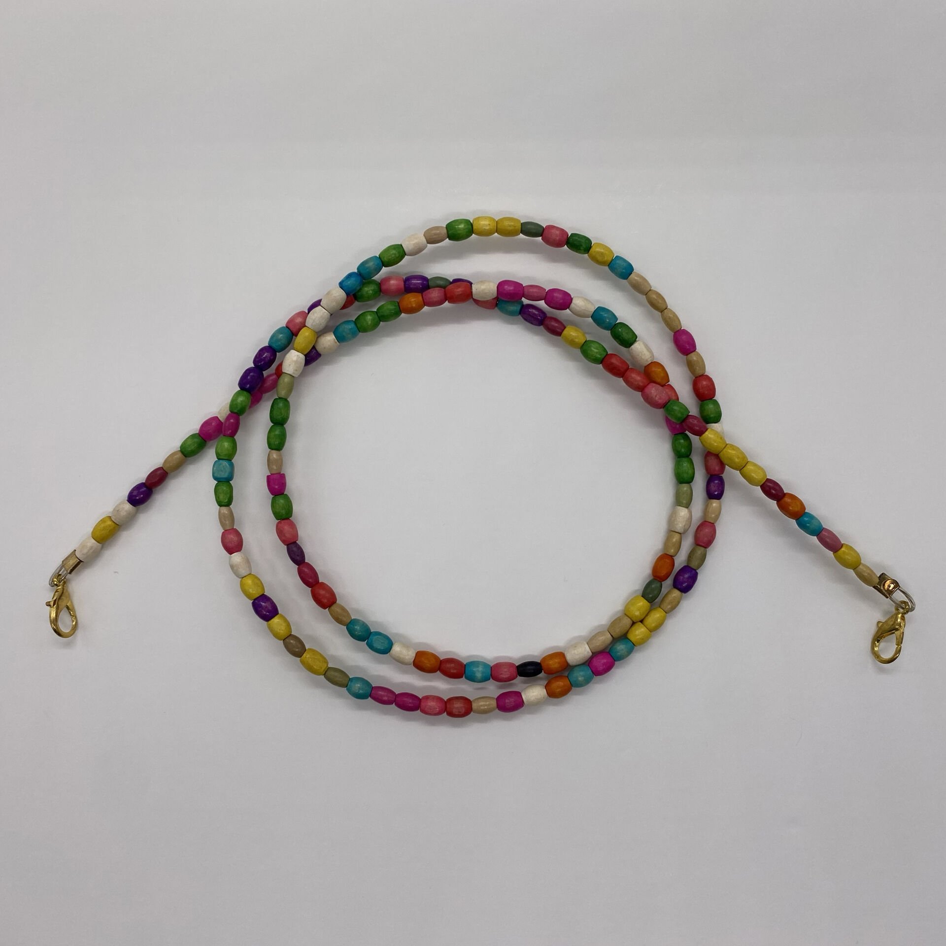 120 CM COLORED WOODEN BEADED BAG STRAP