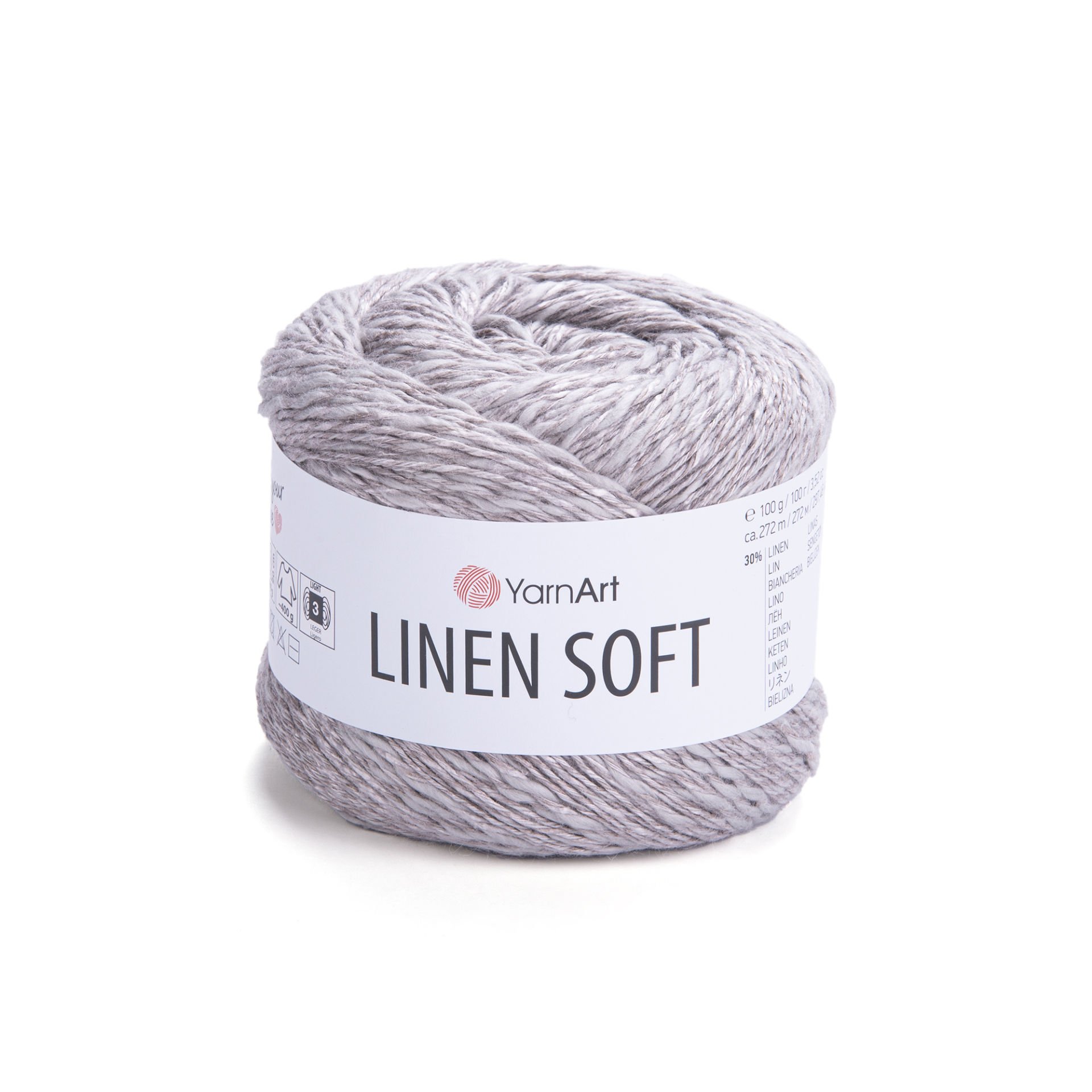 YARNART LINEN SOFT - KNITTING YARN GREY - 7307
