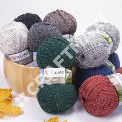 YARNART TWEED - KNITTING YARN BLACK - 228