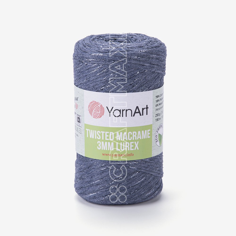 YARNART TWISTED MACRAME 3 MM LUREX - MACRAME CORD DENIM BLUE - 761