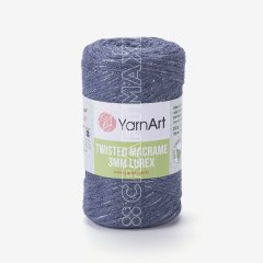 YARNART TWISTED MACRAME 3 MM LUREX - MACRAME CORD DENIM BLUE - 761