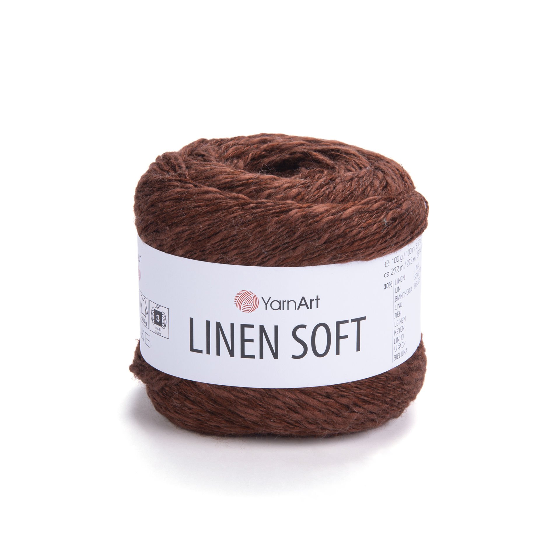 YARNART LINEN SOFT - KNITTING YARN BROWN - 7309