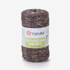 YARNART TWISTED MACRAME 3 MM LUREX - MACRAME CORD BROWN - 769