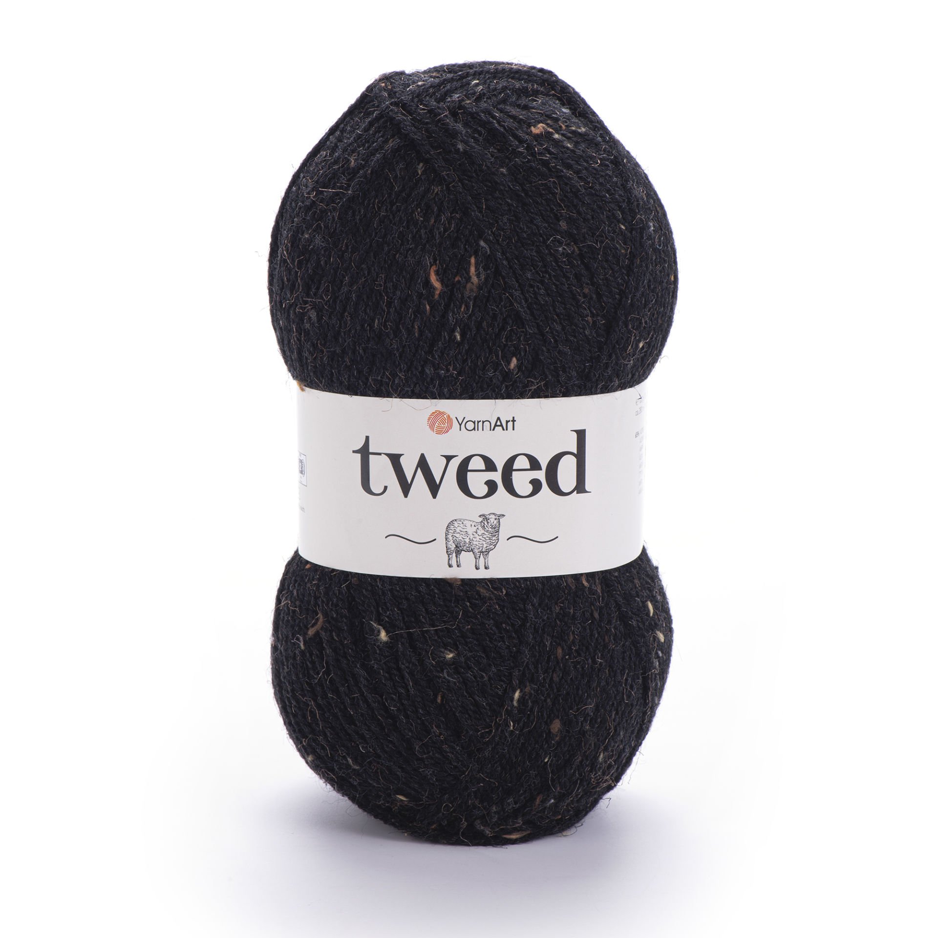 YARNART TWEED - KNITTING YARN BLACK - 228