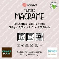YARNART TWISTED MACRAME - MACRAME CORD PINKISH ORANGE - 767