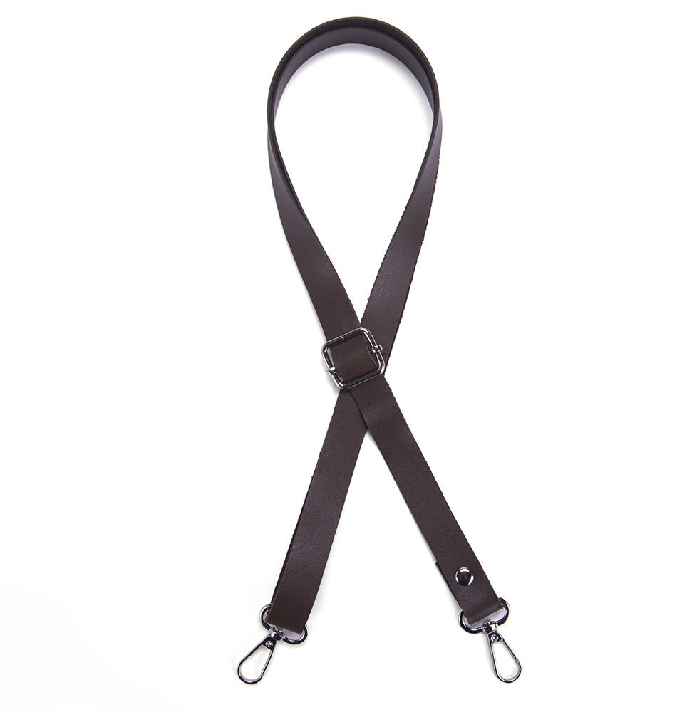 ADJUSTABLE LEATHER BAG STRAP 2 CM BROWN