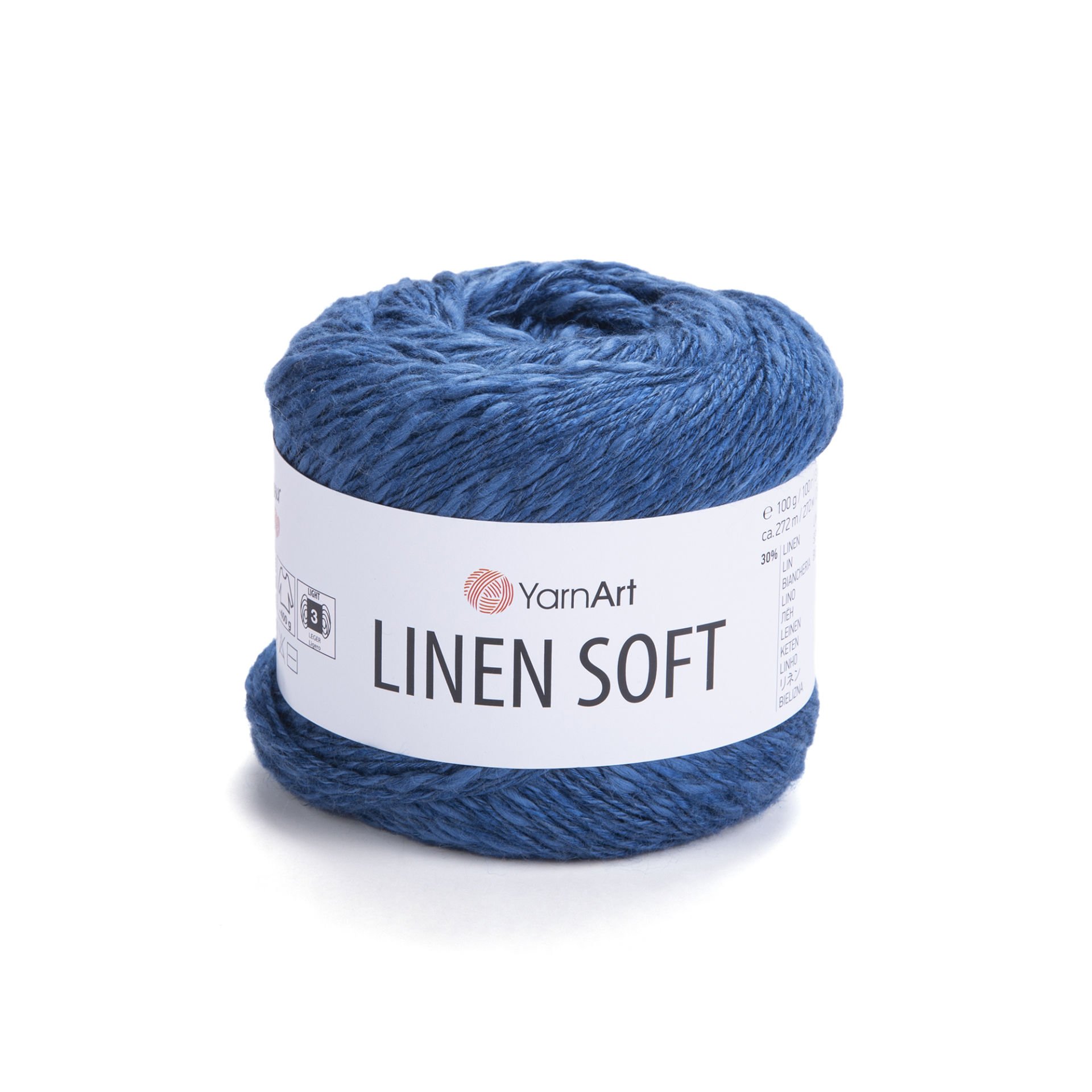 YARNART LINEN SOFT - KNITTING YARN BLUE - 7317