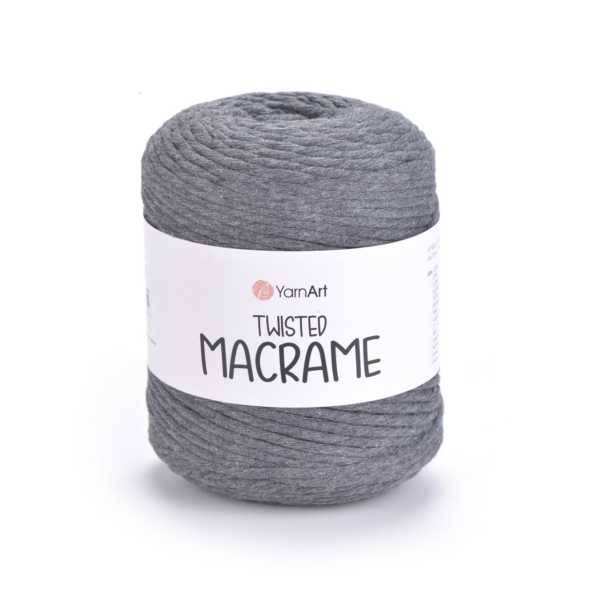 YARNART TWISTED MACRAME - MACRAME CORD ANTHRACITE - 790