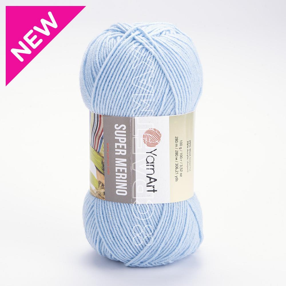 YARNART SUPER MERINO - KNITTING YARN BABY BLUE - 215