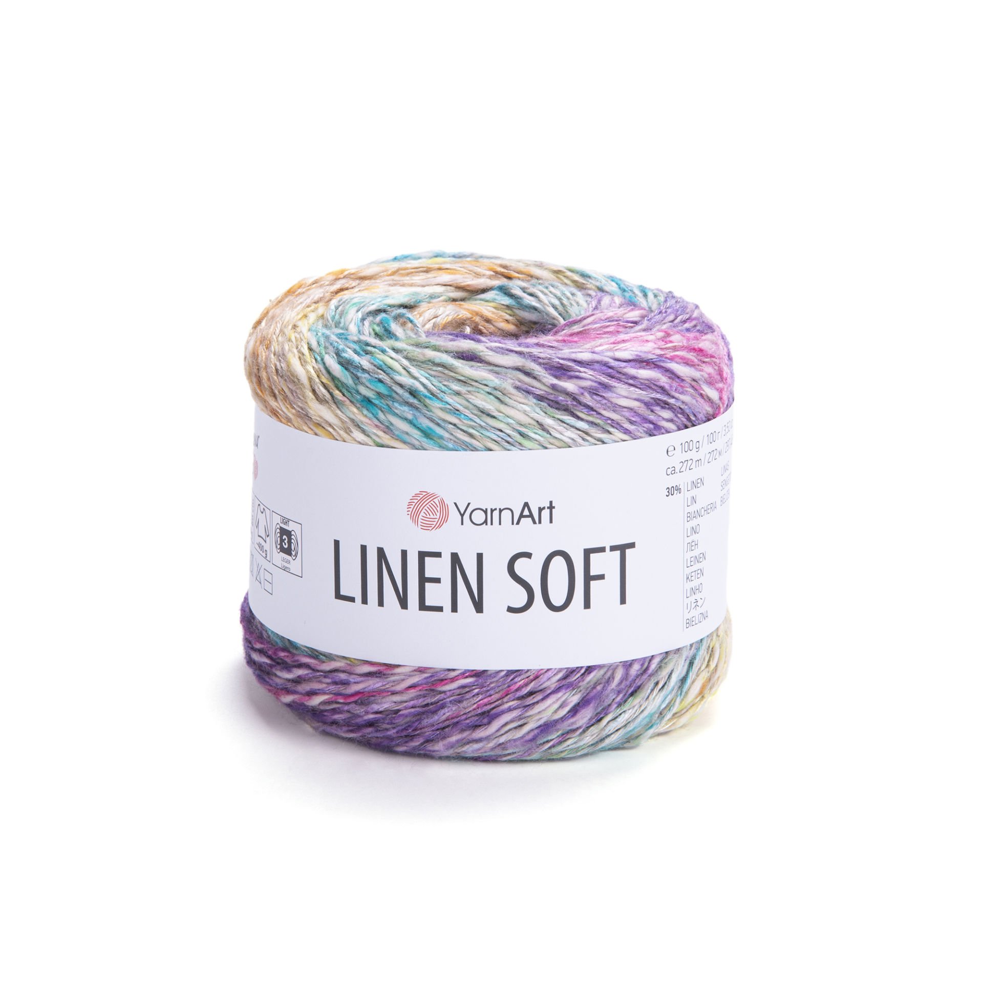 YARNART LINEN SOFT - KNITTING YARN VARIEGATED - 7401