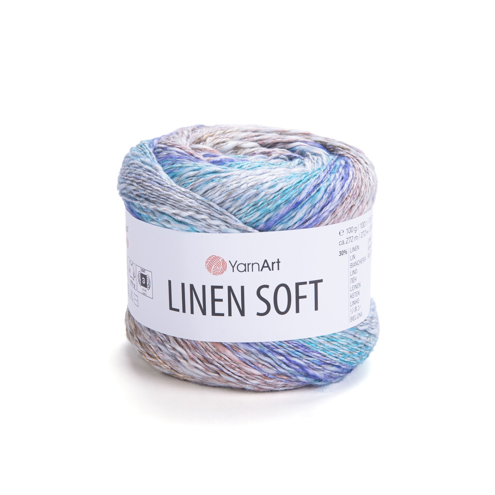 YARNART LINEN SOFT - KNITTING YARN VARIEGATED - 7402