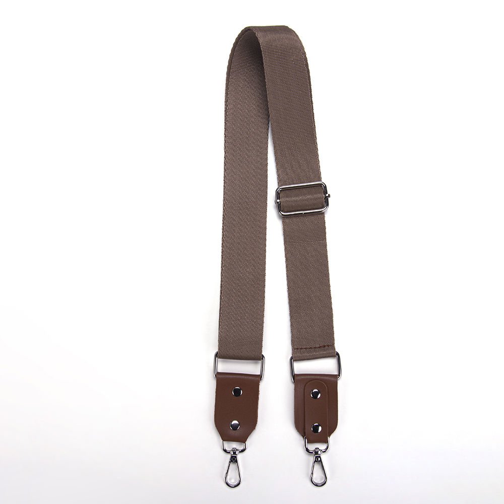 ADJUSTABLE LEATHER TIP BAG STRAP LIGHT BROWN