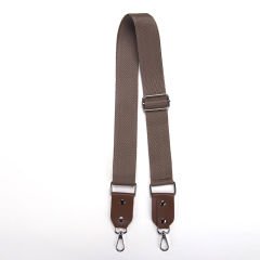 ADJUSTABLE LEATHER TIP BAG STRAP LIGHT BROWN