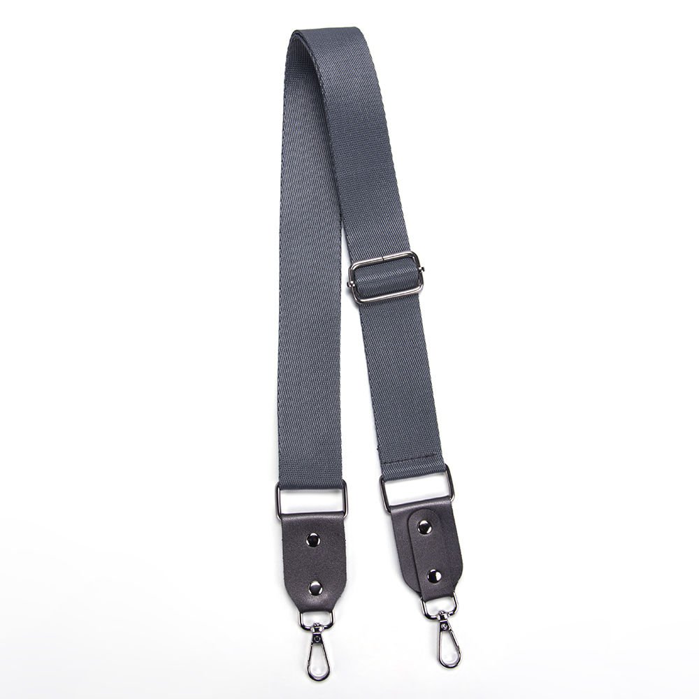 ADJUSTABLE LEATHER TIP BAG STRAP GREY