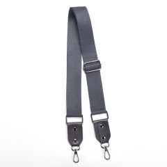 ADJUSTABLE LEATHER TIP BAG STRAP GREY