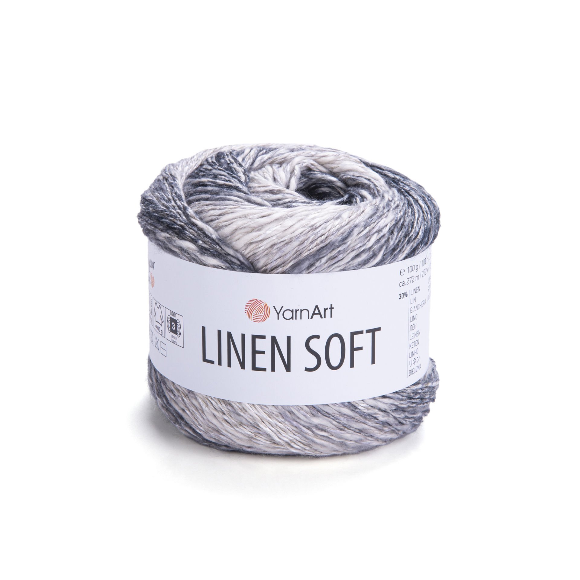 YARNART LINEN SOFT - KNITTING YARN VARIEGATED - 7406