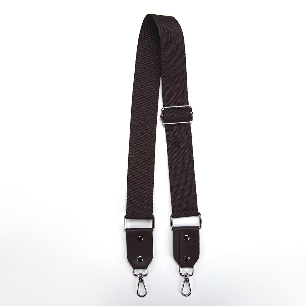 ADJUSTABLE LEATHER TIP BAG STRAP BROWN