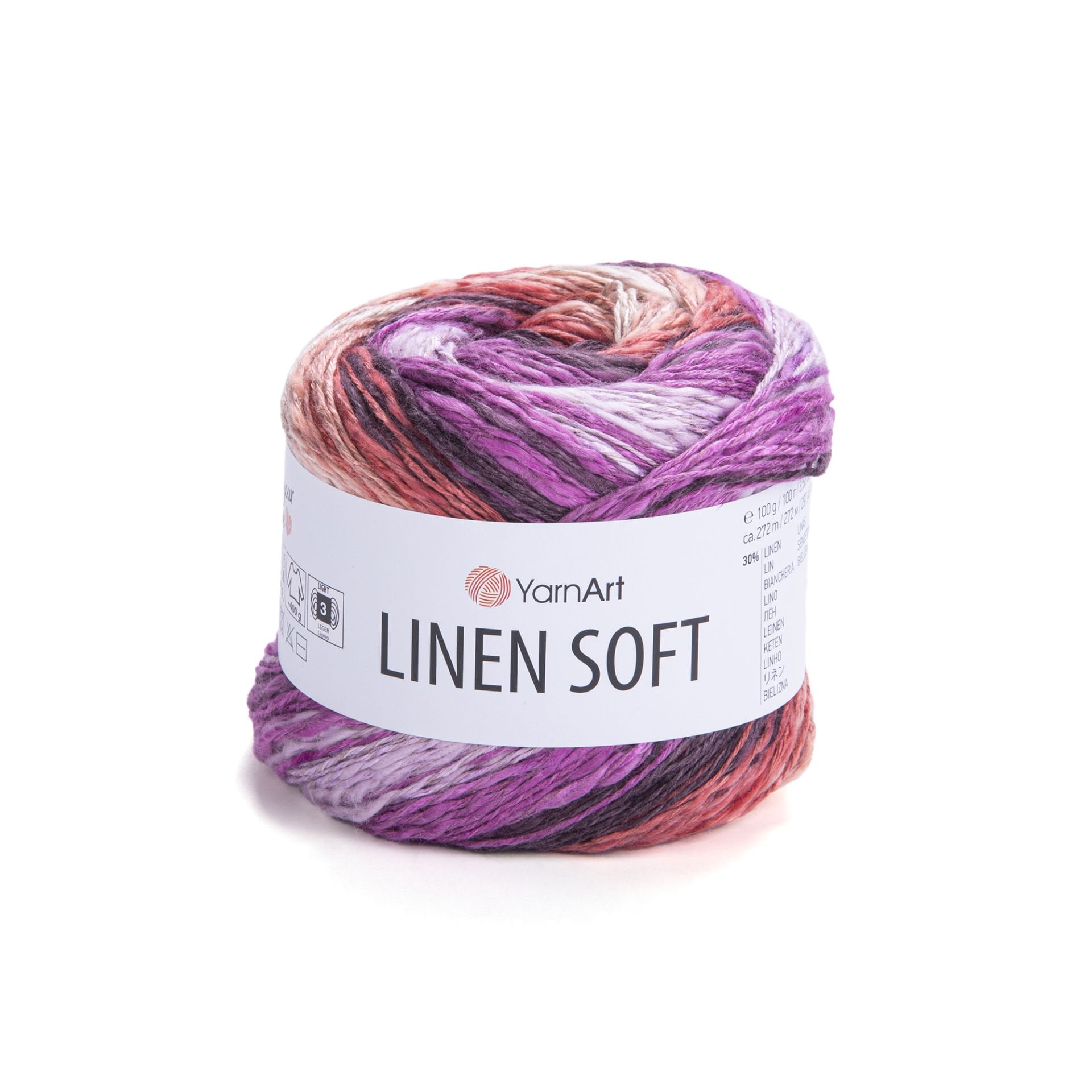 YARNART LINEN SOFT - KNITTING YARN VARIEGATED - 7413