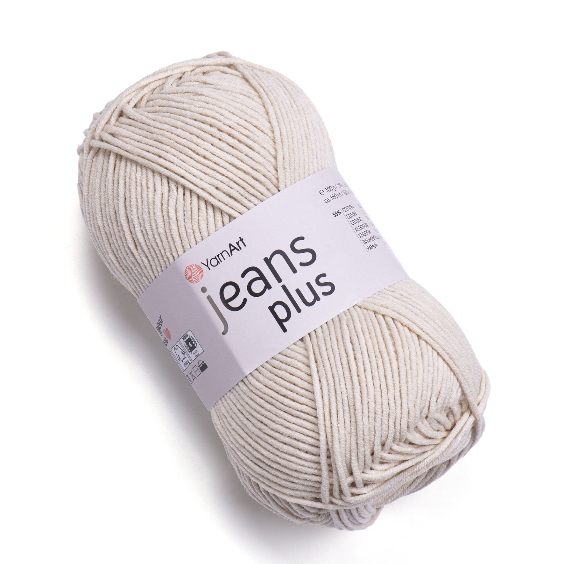 YARNART JEANS PLUS - KNITTING YARN CREAM - 05
