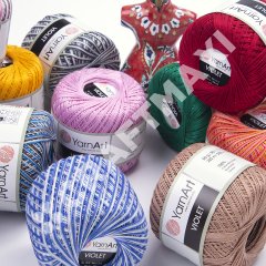 YARNART VIOLET MELANGE - MULTICOLOR MERCERIZED LACE YARN