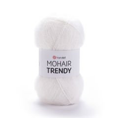 YARNART MOHAIR TRENDY - KNITTING YARN WHITE - 101