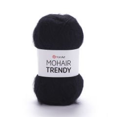 YARNART MOHAIR TRENDY - KNITTING YARN BLACK - 102