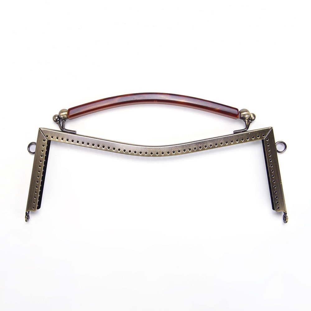 METAL BAG FRAME WITH ACRYLIC HANDLE 25 CM BRONZE