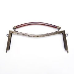 METAL BAG FRAME WITH ACRYLIC HANDLE 25 CM BRONZE