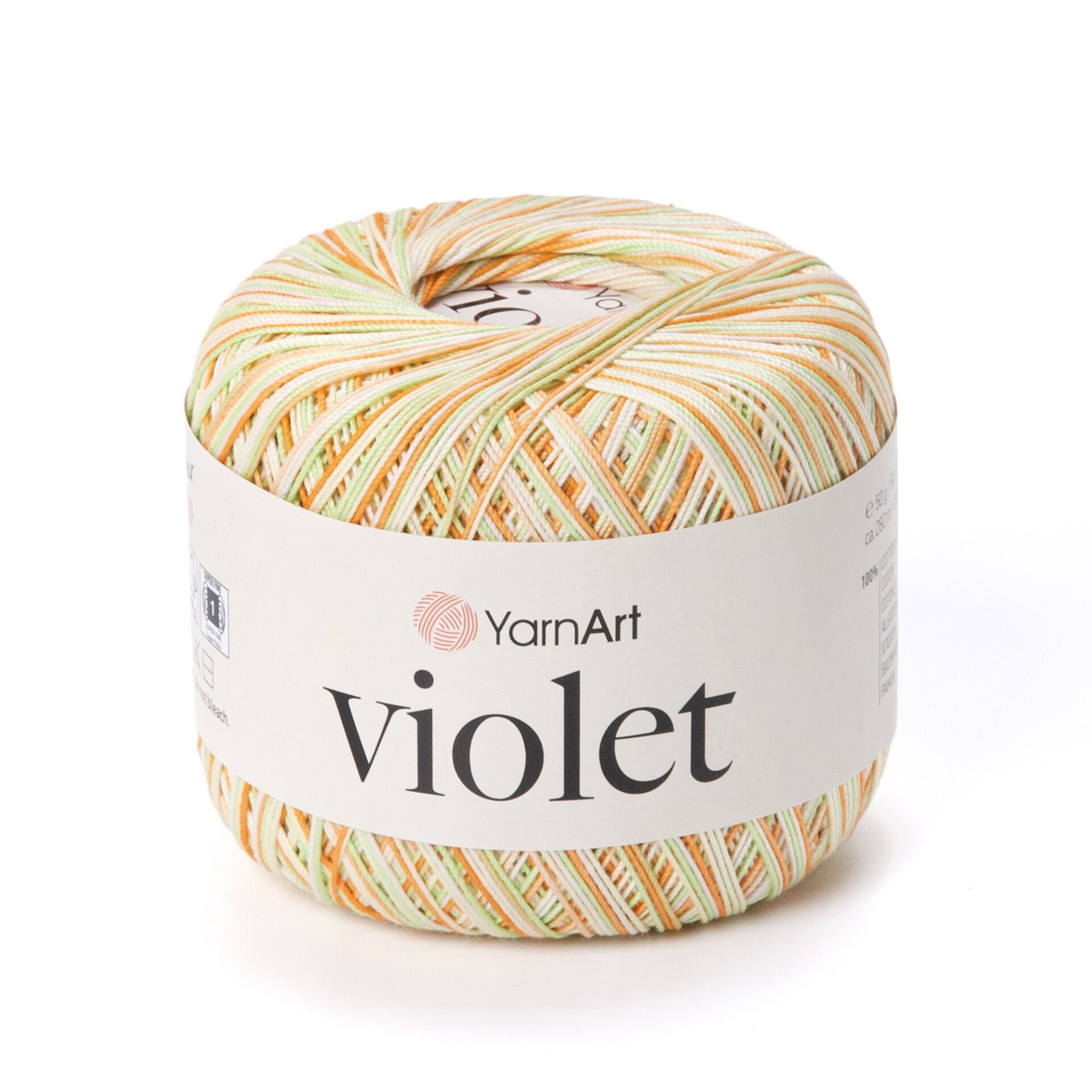 YARNART VIOLET MELANGE - MULTICOLOR MERCERIZED LACE YARN VARIEGATED - 503