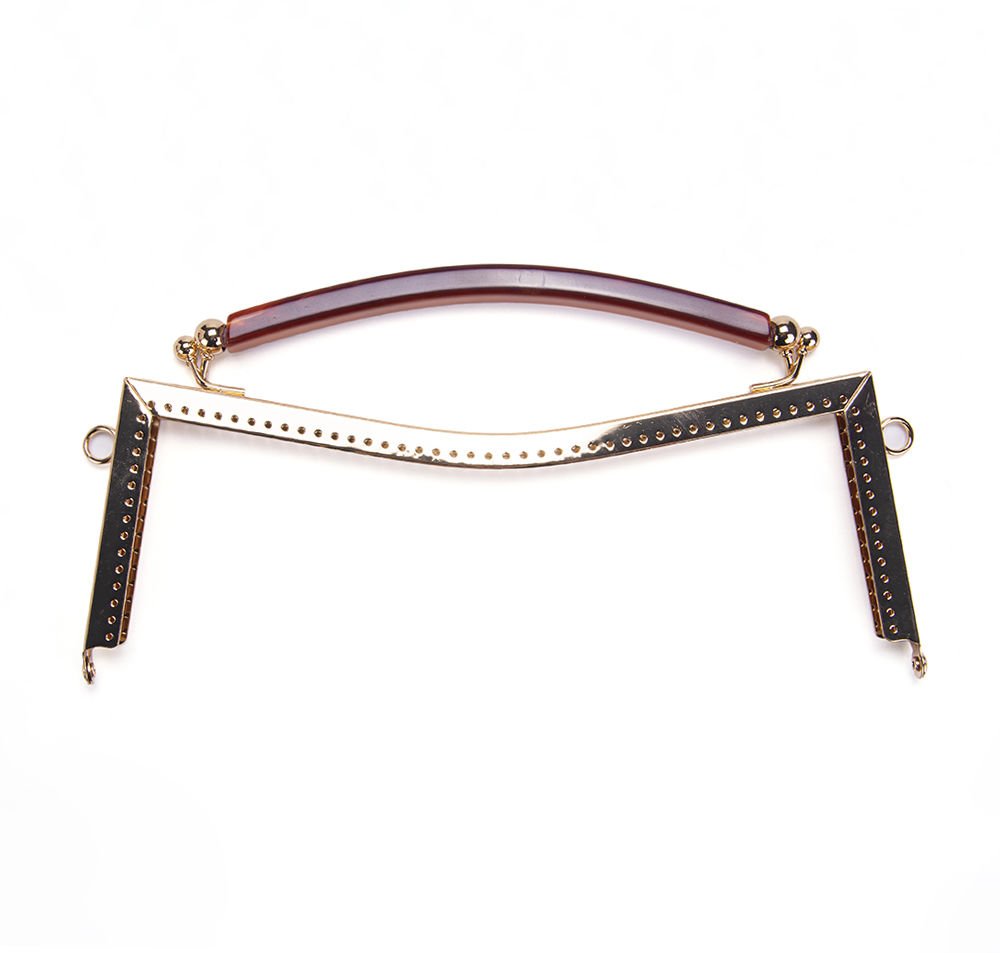 METAL BAG FRAME WITH ACRYLIC HANDLE 25 CM GOLD