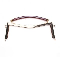 METAL BAG FRAME WITH ACRYLIC HANDLE 25 CM GOLD