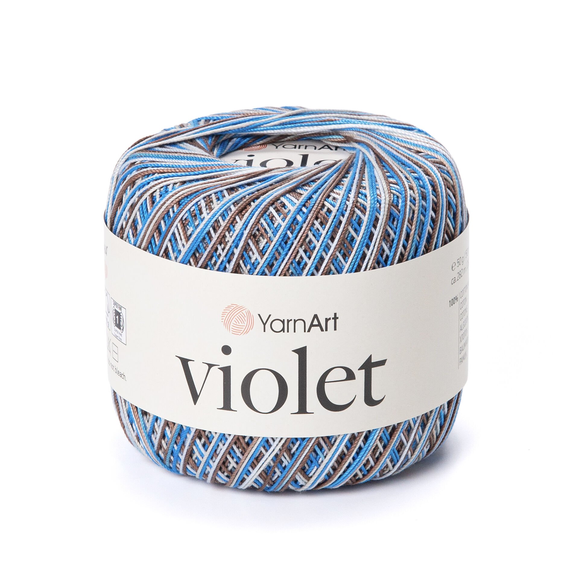 YARNART VIOLET MELANGE - MULTICOLOR MERCERIZED LACE YARN VARIEGATED - 505