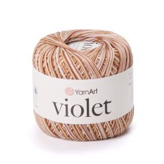 YARNART VIOLET MELANGE - MULTICOLOR MERCERIZED LACE YARN VARIEGATED - 506