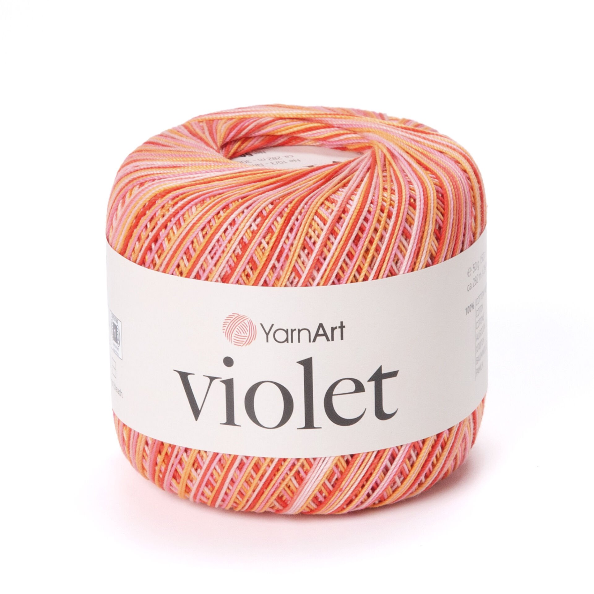 YARNART VIOLET MELANGE - MULTICOLOR MERCERIZED LACE YARN VARIEGATED - 507
