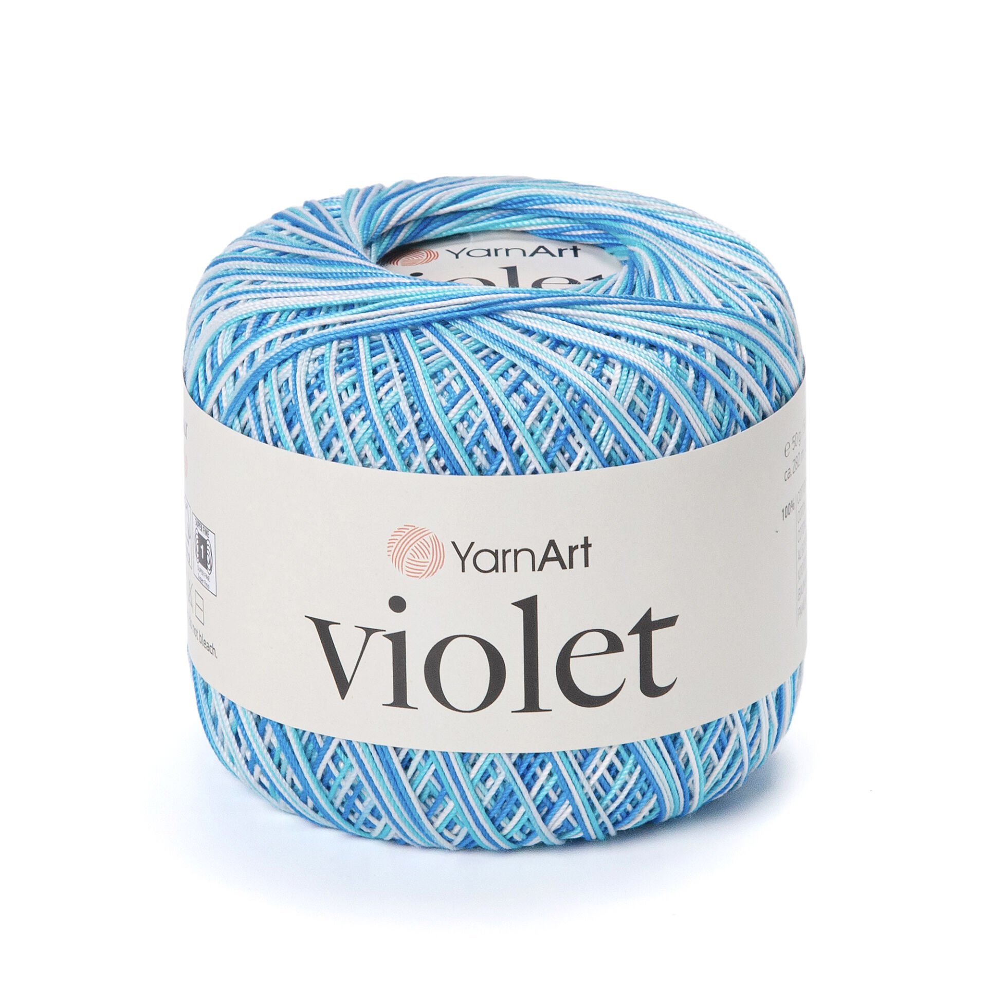 YARNART VIOLET MELANGE - MULTICOLOR MERCERIZED LACE YARN VARIEGATED - 510