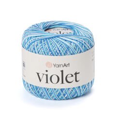 YARNART VIOLET MELANGE - MULTICOLOR MERCERIZED LACE YARN VARIEGATED - 510