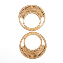 BAMBOO BAG HANDLE 17 CM - 2 PCS CREAM