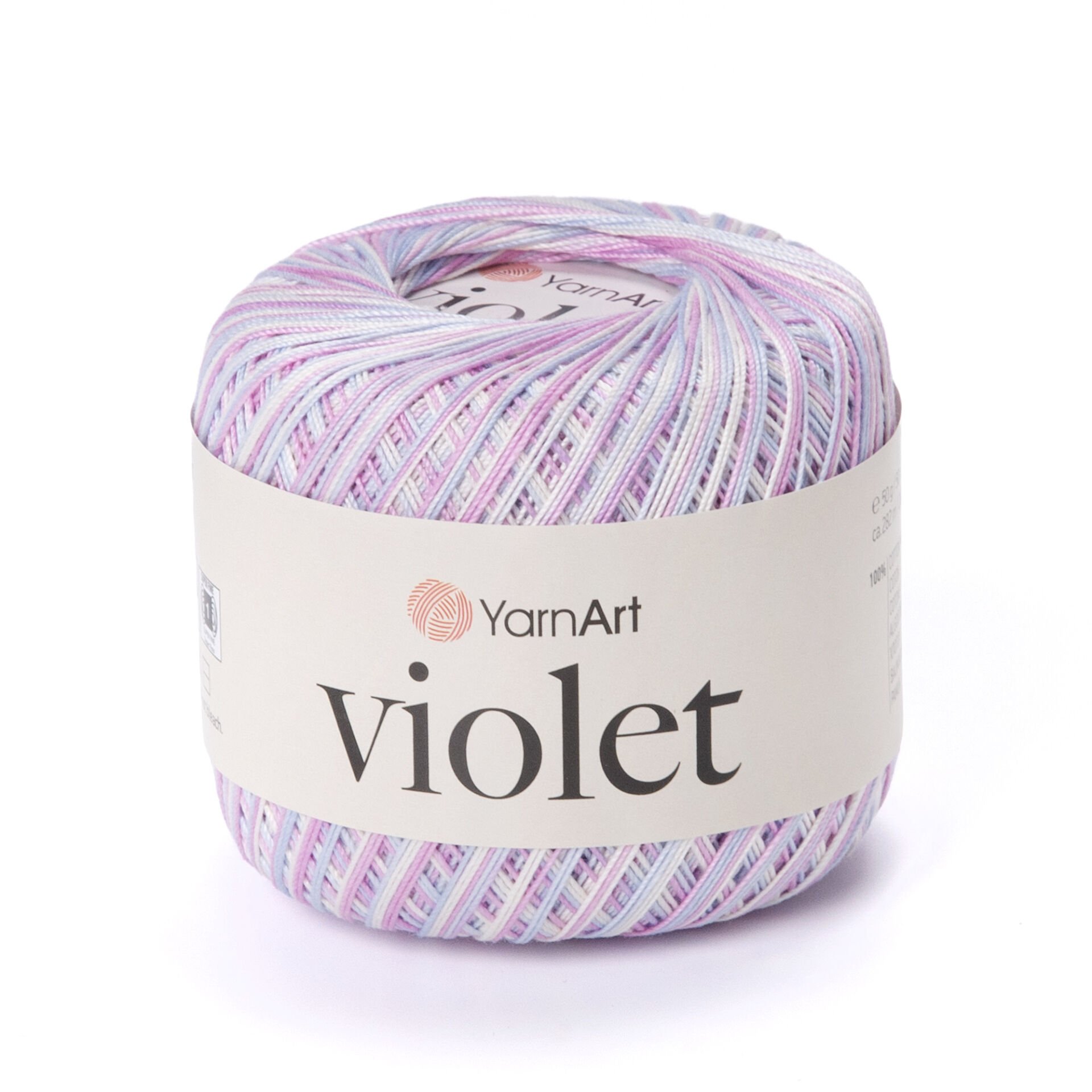 YARNART VIOLET MELANGE - MULTICOLOR MERCERIZED LACE YARN VARIEGATED - 3053