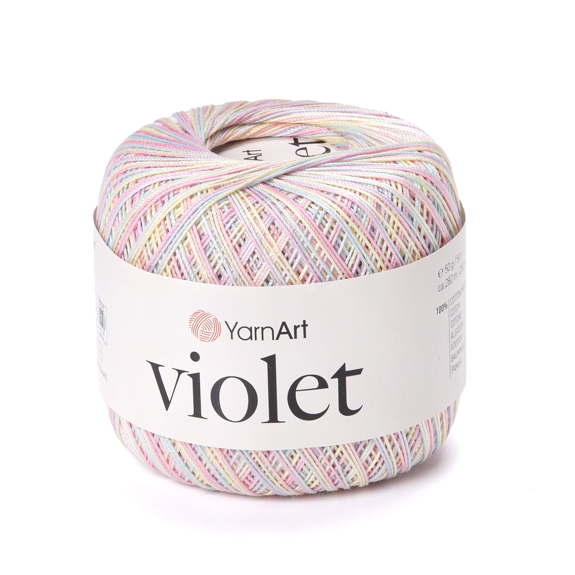 YARNART VIOLET MELANGE - MULTICOLOR MERCERIZED LACE YARN VARIEGATED - 3194