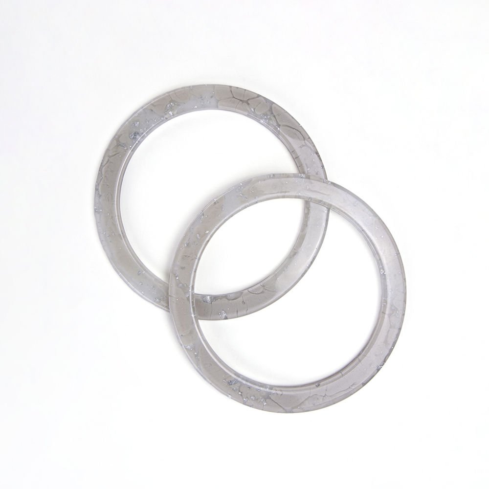 ACRYLIC ROUND BAG HANDLE - 2 PCS LIGHT GREY