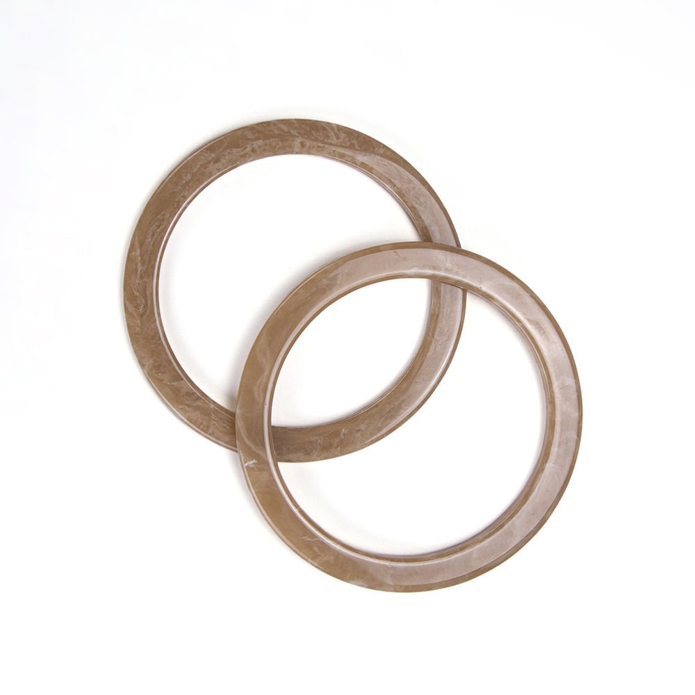 ACRYLIC ROUND BAG HANDLE - 2 PCS BROWN