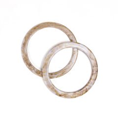 ACRYLIC ROUND BAG HANDLE - 2 PCS CREAM