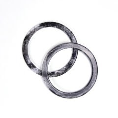 ACRYLIC ROUND BAG HANDLE - 2 PCS BLACK-GLITTERY
