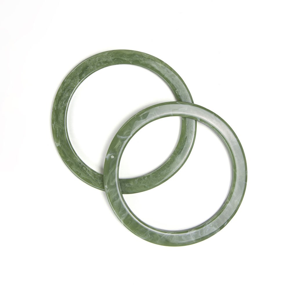 ACRYLIC ROUND BAG HANDLE - 2 PCS GREEN