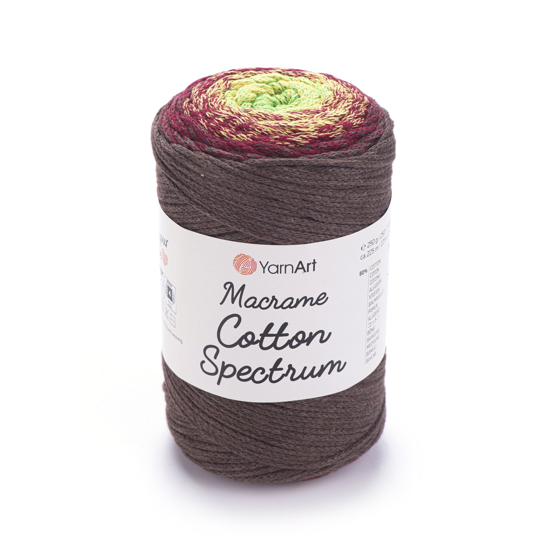 YARNART MACRAME COTTON SPECTRUM - MACRAME CORD VARIEGATED - 1305