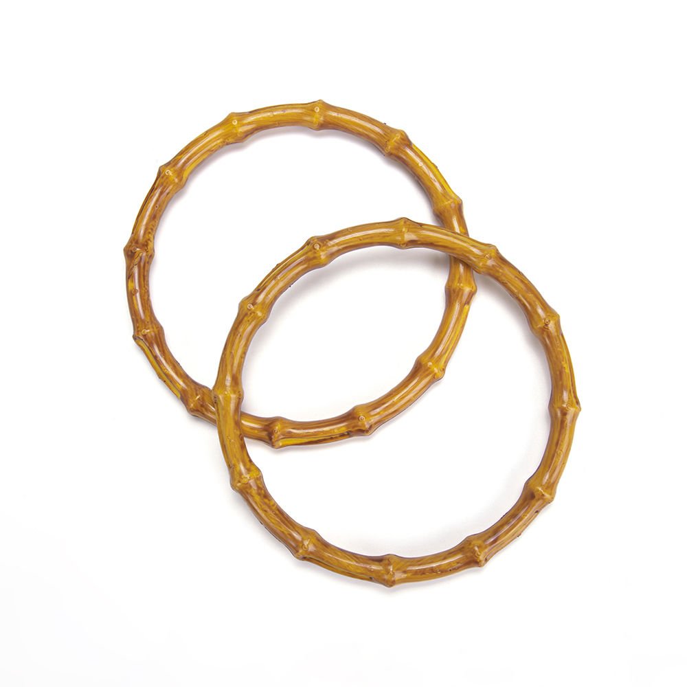 BAMBOO LOOKING BAG HANDLE 15 CM 2 PCS WOOD