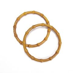BAMBOO LOOKING BAG HANDLE 15 CM 2 PCS WOOD