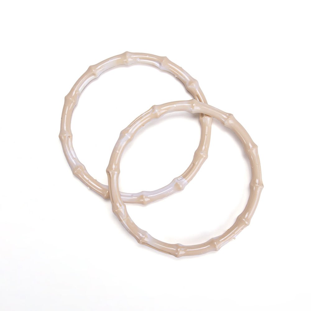 BAMBOO LOOKING BAG HANDLE 15 CM 2 PCS BEIGE